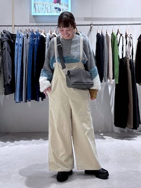 「アイテム（サロペット/オーバーオール）」を使った、queroduasayuuさん（レディース・160cm）の冬コーディネート