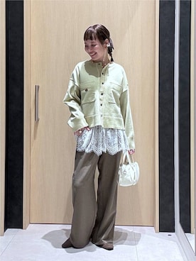 「LEPSIM（レプシィム）のワイドストレートパンツ　1047007（その他パンツ、ブラウン系）」を使った、queroduasayuuさん（レディース）の秋コーディネート