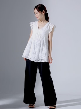 「みんなの白Tフェス」｜「アイテム（チノパンツ）」を使った、yuuuuu0513さん（レディース・155cm）の夏コーディネート