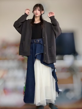 「アイテム（スカート）」を使った、えびちゃんさん（メンズ・178cm）の冬コーディネート