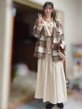 「アイテム（スカート）」を使った、えびちゃんさん（メンズ・178cm）の冬コーディネート