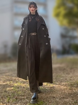 「アイテム（ベルト）」を使った、えびちゃんさん（メンズ・178cm）の冬コーディネート