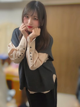 「mideal（マイディール）のアイテム（トップス）」を使った、えびちゃんさん（メンズ・178cm）の春コーディネート