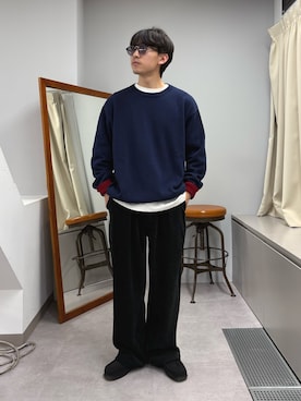 「CIAOPANIC TYPY（チャオパニックティピー）の【冬も暖かい◎】男女兼用/モールタックストレートパンツ（スラックス）」を使った、ゆいととさん（メンズ・170cm）の秋コーディネート