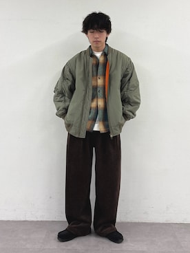 MA-1を使った「ブラウン」のメンズ人気ファッションコーディネート - WEAR