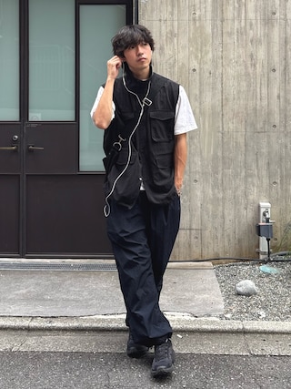 「CIAOPANIC TYPY（チャオパニックティピー）のテンセルナイロンミリタリーベスト（ベスト）」を使った、ゆいととさん（メンズ・170cm）の夏コーディネート