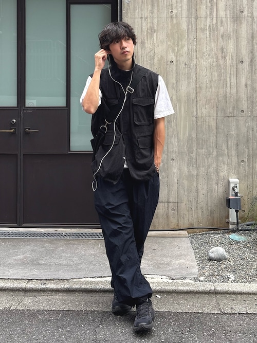 「CIAOPANIC TYPY（チャオパニックティピー）のテンセルナイロンミリタリーベスト（ベスト）」を使った、ゆいととさん（メンズ・170cm）の夏コーディネート