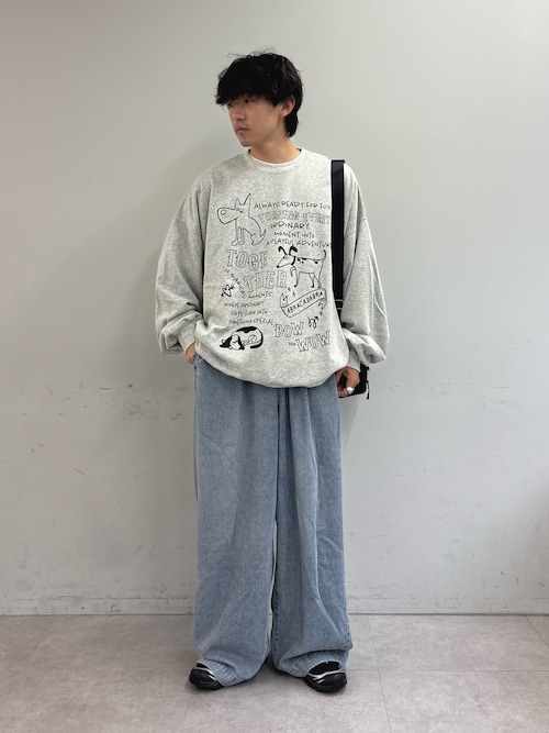 「CIAOPANIC TYPY（チャオパニックティピー）の【UNISEX】アソートDOG落書きビッグスウェット（スウェット）」を使った、ゆいととさん（メンズ・170cm）の秋コーディネート