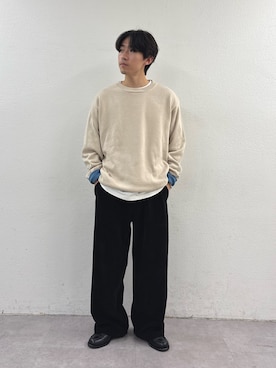 「CIAOPANIC TYPY（チャオパニックティピー）の【冬も暖かい◎】男女兼用/モールタックストレートパンツ（スラックス）」を使った、ゆいととさん（メンズ・170cm）の秋コーディネート