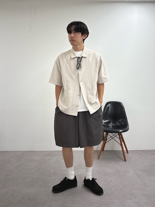 【ユニセックスで着れる】コットンリネンカバーオールシャツ