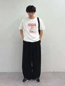「CIAOPANIC TYPY（チャオパニックティピー）の【UNISEX】宇宙人プリントTシャツ（Tシャツ/カットソー、ホワイト系）」を使った、ゆいととさん（メンズ・170cm）の夏コーディネート