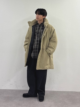 「アイテム（ダウンジャケット/コート）」を使った、ゆいととさん（メンズ・170cm）の秋コーディネート