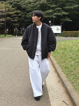 「アイテム（MA-1）」を使った、ゆいととさん（メンズ・170cm）の秋コーディネート