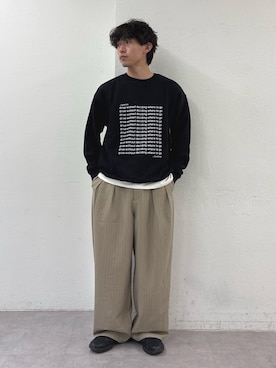 「CIAOPANIC TYPY（チャオパニックティピー）の【ZOZO限定】【UNISEX】メッセージロゴ裏毛スウェット（スウェット、ブラック系）」を使った、ゆいととさん（メンズ・170cm）の夏コーディネート