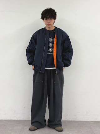 「CIAOPANIC TYPY(チャオパニックティピー)の∴累計販売数2万枚!WEB限定!新色登場/ユニセックスボリュームスリーブMA-1(MA-1)」を使った、ゆいととさん(メンズ・170cm)の秋コーディネート