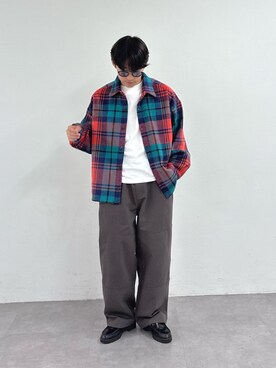 「CIAOPANIC TYPY（チャオパニックティピー）の【ユニセックス】汗染み防止抗菌防臭　半袖TEE（Tシャツ/カットソー）」を使った、ゆいととさん（メンズ・170cm）の夏コーディネート