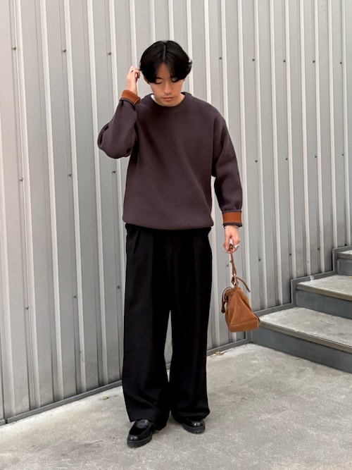 【ユニセックス】キープシェイプワッフルニットプルオーバー