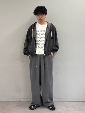 「CIAOPANIC TYPY（チャオパニックティピー）の【UNISEX】【シルエット調整可】ピグメント加工ワッフルイージーパンツ/WEB限定カラーあり（スウェットパンツ）」を使った、ゆいととさん（メンズ・170cm）の秋コーディネート
