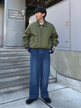 「アイテム（MA-1）」を使った、ゆいととさん（メンズ・170cm）の冬コーディネート