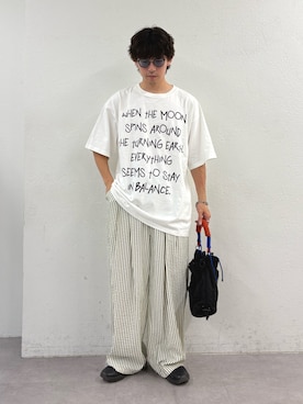 「CIAOPANIC TYPY（チャオパニックティピー）の【UNISEX】アソート落書きBIGロゴTEE（Tシャツ/カットソー、ホワイト系）」を使った、ゆいととさん（メンズ・170cm）の夏コーディネート