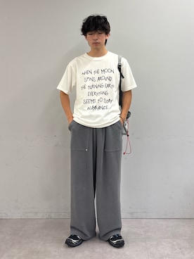 「CIAOPANIC TYPY（チャオパニックティピー）の【UNISEX】【シルエット調整可】ピグメント加工ワッフルイージーパンツ/WEB限定カラーあり（スウェットパンツ）」を使った、ゆいととさん（メンズ・170cm）の秋コーディネート