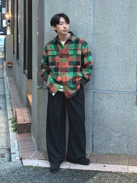「チェックシャツ」｜ゆいととさん（メンズ・170cm）の秋コーディネート