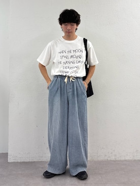 「CIAOPANIC TYPY（チャオパニックティピー）の【ユニセックス】ポコポコドローコードバック（トートバッグ）」を使った、ゆいととさん（メンズ・170cm）の夏コーディネート