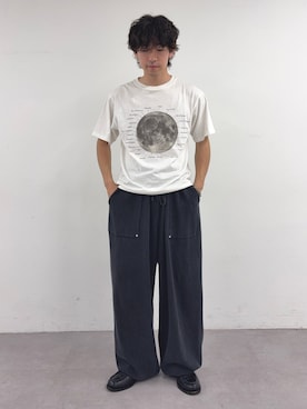 「CIAOPANIC TYPY（チャオパニックティピー）の【WEB限定】【UNISEX】ムーンクレーター＆アースロゴプリントTee（Tシャツ/カットソー）」を使った、ゆいととさん（メンズ・170cm）の夏コーディネート