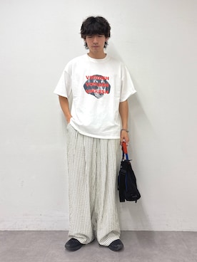 「SOUNDSGOOOOD（サウンズグッド）の【SOUNDS GOOOOD】2WAYナイロンタックギャザーパラコードBAG/WEB限定カラー追加（トートバッグ）」を使った、ゆいととさん（メンズ・170cm）の夏コーディネート