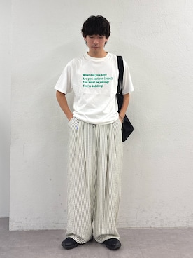 「CIAOPANIC TYPY（チャオパニックティピー）の【ユニセックス】ポコポコドローコードバック（トートバッグ）」を使った、ゆいととさん（メンズ・170cm）の夏コーディネート
