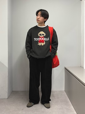 「CIAOPANIC TYPY（チャオパニックティピー）の【冬も暖かい◎】男女兼用/モールタックストレートパンツ（スラックス）」を使った、ゆいととさん（メンズ・170cm）の秋コーディネート