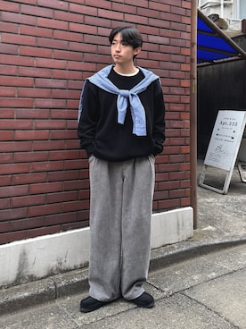 「CIAOPANIC TYPY（チャオパニックティピー）の【冬も暖かい◎】男女兼用/モールタックストレートパンツ（スラックス）」を使った、ゆいととさん（メンズ・170cm）の秋コーディネート