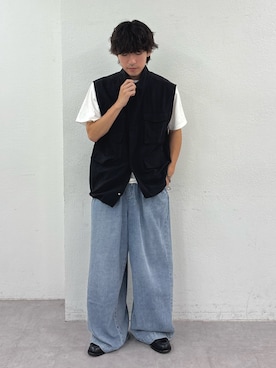 「CIAOPANIC TYPY（チャオパニックティピー）の【WEB限定】【UNISEX】ムーンクレーター＆アースロゴプリントTee（Tシャツ/カットソー）」を使った、ゆいととさん（メンズ・170cm）の夏コーディネート
