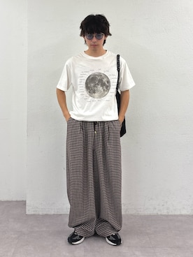「CIAOPANIC TYPY（チャオパニックティピー）の【WEB限定】【UNISEX】ムーンクレーター＆アースロゴプリントTee（Tシャツ/カットソー）」を使った、ゆいととさん（メンズ・170cm）の夏コーディネート