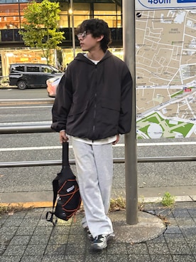 「CIAOPANIC TYPY（チャオパニックティピー）の∴【UNISEX】撥水ナイロンフリース配色リバーシブルブルゾン（ブルゾン、ブラック系）」を使った、ゆいととさん（メンズ・170cm）の秋コーディネート