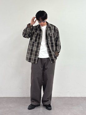「CIAOPANIC TYPY（チャオパニックティピー）の【Mr.ケーピー＆kogi企画】モールチェックシャツジャケット（シャツ/ブラウス）」を使った、ゆいととさん（メンズ・170cm）の夏コーディネート