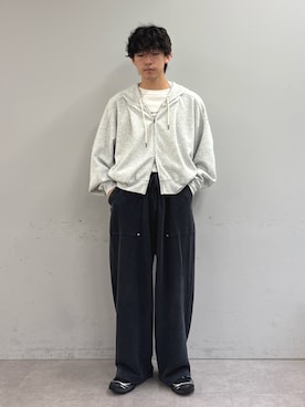 「CIAOPANIC TYPY（チャオパニックティピー）の【UNISEX】【シルエット調整可】ピグメント加工ワッフルイージーパンツ/WEB限定カラーあり（スウェットパンツ）」を使った、ゆいととさん（メンズ・170cm）の秋コーディネート