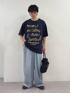 「CIAOPANIC TYPY（チャオパニックティピー）の【UNISEX】アソート落書きBIGロゴTEE（Tシャツ/カットソー、ブルー系）」を使った、ゆいととさん（メンズ・170cm）の夏コーディネート