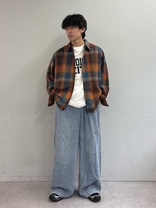 「DISCUS(ディスカス)の【DISCUS】別注シャギーチェックオーバーシャツジャケット(シャツ/ブラウス)」を使った、ゆいととさん(メンズ・170cm)の秋コーディネート