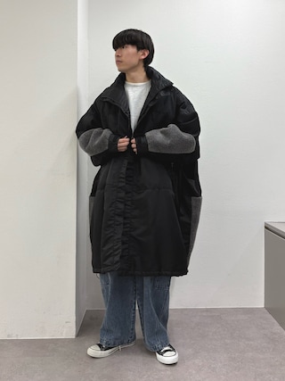 「etsinta（エシンタ）の《2サイズ展開》【etsinta/エシンタ】モンスター中綿オーバーコート（モッズコート）」を使った、ゆいととさん（メンズ・170cm）の冬コーディネート