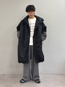 「CIAOPANIC TYPY（チャオパニックティピー）の【UNISEX】【シルエット調整可】ピグメント加工ワッフルイージーパンツ/WEB限定カラーあり（スウェットパンツ）」を使った、ゆいととさん（メンズ・170cm）の秋コーディネート