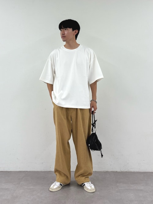 【ユニセックス】ポンチハイカウントサイドスリットビッグシルエットTee