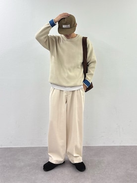 「アイテム（デニムパンツ、ホワイト系）」を使った、ゆいととさん（メンズ・170cm）の秋コーディネート