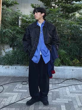 「アイテム（MA-1）」を使った、ゆいととさん（メンズ・170cm）の冬コーディネート