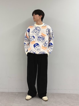 「CIAOPANIC TYPY（チャオパニックティピー）の【冬も暖かい◎】男女兼用/モールタックストレートパンツ（スラックス）」を使った、ゆいととさん（メンズ・170cm）の秋コーディネート