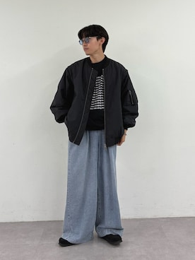 「アイテム（MA-1）」を使った、ゆいととさん（メンズ・170cm）の夏コーディネート