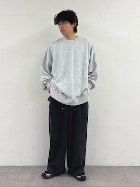「CIAOPANIC TYPY（チャオパニックティピー）の【WEB限定】【着るだけで自然と体型カバーが叶う】アシッド加工ビッグシルエットスウェット（スウェット、グレー系）」を使った、ゆいととさん（メンズ・170cm）の秋コーディネート
