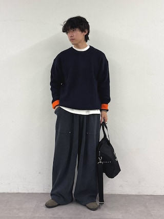 「CIAOPANIC TYPY(チャオパニックティピー)の【ヨレにくく、お手入れ簡単】【UNISEX】キープシェイプワッフルニットプルオーバー(ニット/セーター)」を使った、ゆいととさん(メンズ・170cm)の秋コーディネート