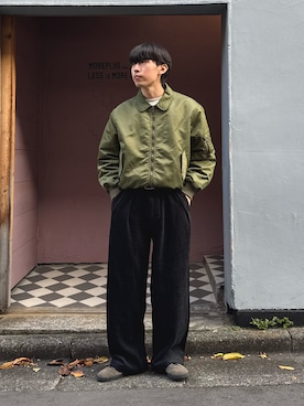 「アイテム（MA-1）」を使った、ゆいととさん（メンズ・170cm）の冬コーディネート