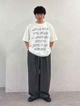 「CIAOPANIC TYPY（チャオパニックティピー）の【UNISEX】アソート落書きBIGロゴTEE（Tシャツ/カットソー、ホワイト系）」を使った、ゆいととさん（メンズ・170cm）の夏コーディネート